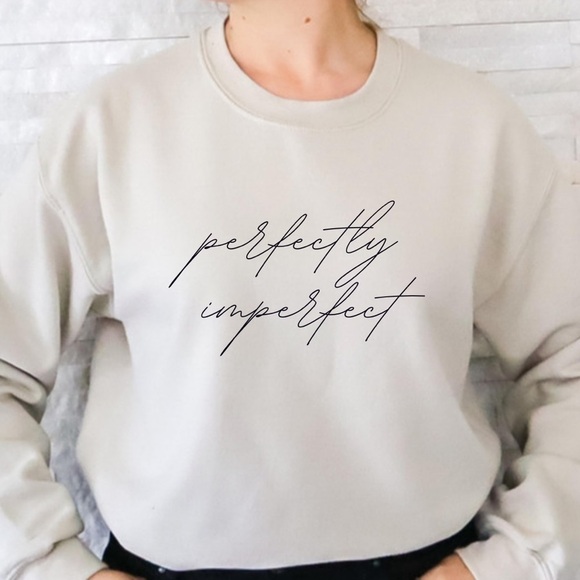 Perfectly Imperfect Graphic Crew Neck Long Sleeve Sweatshirt - Picture 2 of 5
